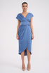 Pleated Thick Waist Belt Detailed Dress